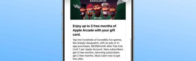 Apple Offering Up to 3 Free Months of Apple Arcade With Holiday Gift Card Purchase