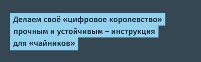 Делаем своё «цифровое королевство» прочным и устойчивым — инструкция для «чайников»
