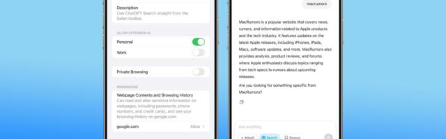 ChatGPT Can Be Used as Default Safari Search Engine With New Extension