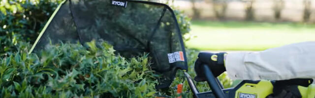 The Ryobi Hedge Trimmer Attachment That Cleans Up Debris While You Work