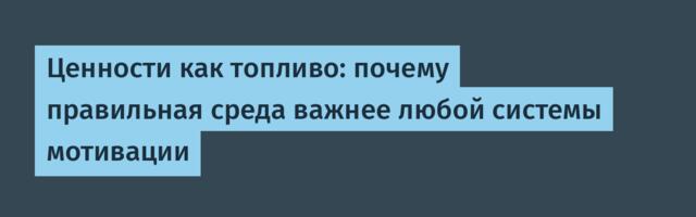 Ценности как топливо: почему правильная среда важнее любой системы мотивации