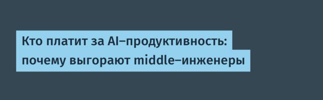 [Перевод] Кто платит за AI-продуктивность: почему выгорают middle-инженеры