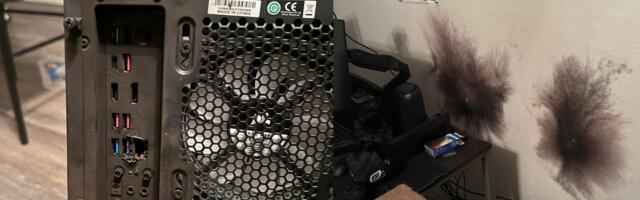 Lightning strike enters apartment through coaxial internet cable, blows up gamer's PC — surge causes extensive damage to motherboard, destroys router, and leaves burn marks on the wall