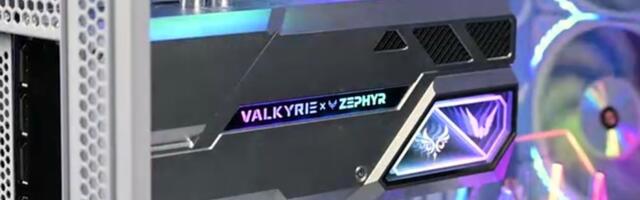 Zephyr teams up with Valkyrie for its first liquid cooled GPU — a silver and black RTX 4080 Super with 280mm AiO