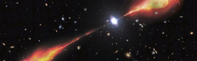 A 200,000 light-year wide monster jet from the early universe