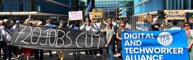 'We’re Just Getting the Crumbs Here': Striking Contractors Protest Layoffs at Meta’s European Headquarters