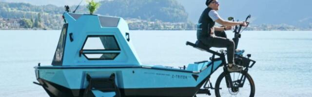 This electric tricycle can transform into a camper AND a boat