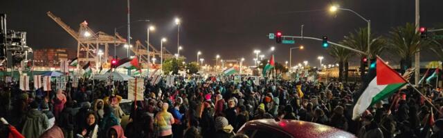 Port of Oakland: Protesters gathered early Saturday morning opposing U.S. aid in Israel-Hamas war