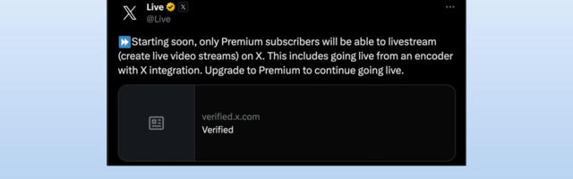 X is making live streaming a premium feature