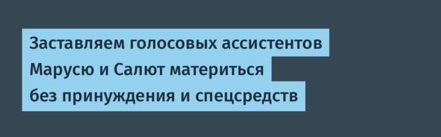 Заставляем голосовых ассистентов Марусю и Салют материться без принуждения и спецсредств