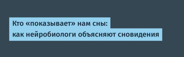 Кто «показывает» нам сны: как нейробиологи объясняют сновидения
