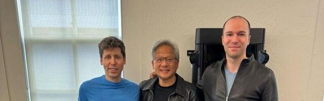 Nvidia CEO hand-delivers world's fastest AI system to OpenAI, again - first DGX H200 given to Sam Altman and Greg Brockman