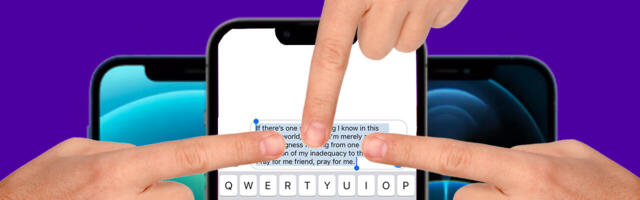 You can select all your typed text by tapping thrice on iOS