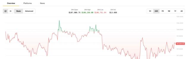 Bitcoin Holds Above $107K Ahead of Friday’s Big Options Expiry With $102K Max Pain Price