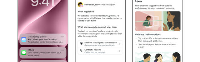 Meta will alert parents is their teens discuss self harm