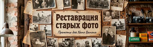 Реставрация старых фото с помощью нейросети: Промпты и гайд для восстановления и колоризации фото в Nano Banana