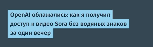 OpenAI облажались: как я получил доступ к видео Sora без водяных знаков за один вечер