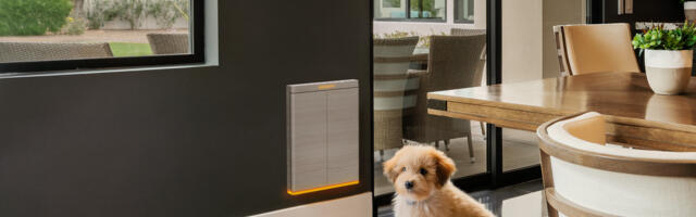 Oh yeah, that’s a smart dog door with custom RGB lighting