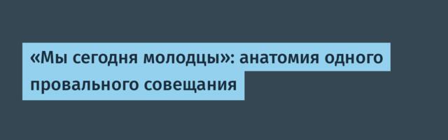«Мы сегодня молодцы»: анатомия одного провального совещания