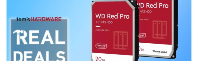 Save $160 when you purchase two WD Red Pro 20TB HDDs for $599 — that's just $15 per TB