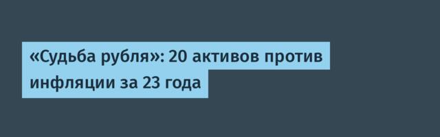 «Судьба рубля»: 20 активов против инфляции за 23 года