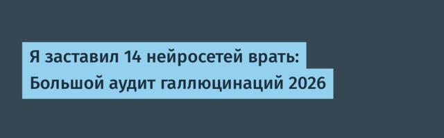 Я заставил 14 нейросетей врать: Большой аудит галлюцинаций 2026