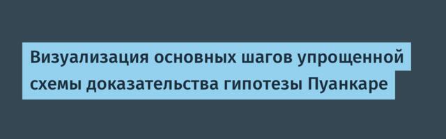 Визуализация основных шагов упрощенной схемы доказательства гипотезы Пуанкаре