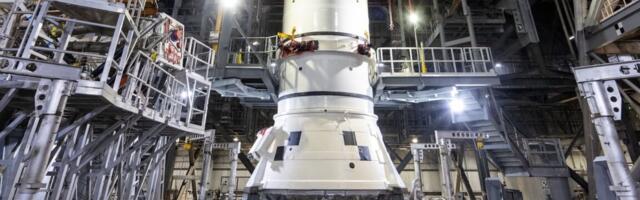 NASA is stacking the Artemis II rocket, implying a simple heat shield fix