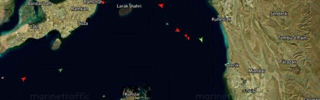 Traffic appears to halt in the Strait of Hormuz