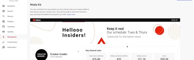 YouTube adds MediaKit for improved creator-brand relationships