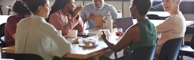That free lunch your boss is offering might just be a way to get you back into the office