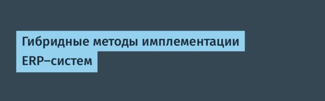 Гибридные методы имплементации ERP-систем