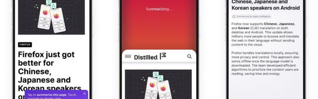 Firefox 'Shake to Summarize' Webpage Feature Uses Apple Intelligence