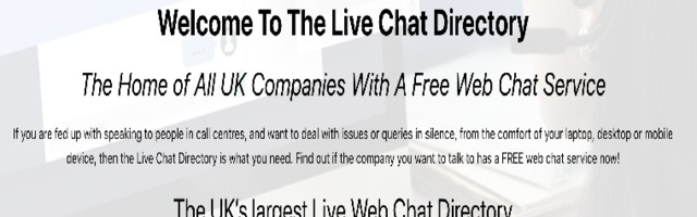 Live Chat Directory UK – The home of all UK companies with a free web chat