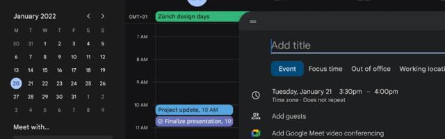 Google Calendar gets a redesign and dark mode