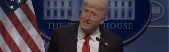 Donald Trump crashes Epstein email press briefing in SNL cold open