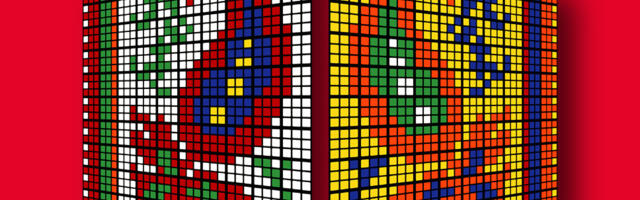 Как собрать простую двустороннюю мозаику их кубиков Рубика