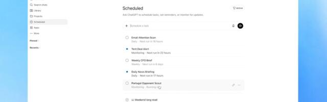 ChatGPT’s new Scheduled page puts all your automated tasks in one place