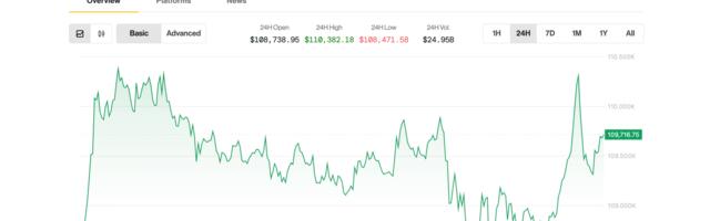 Bitcoin Rises to $110K as Altcoins Rally; Traders Skeptical of Breakout