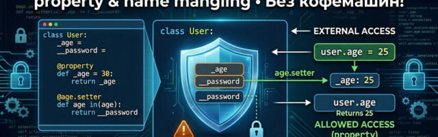 Инкапсуляция в Python: property, name mangling и никаких кофемашин