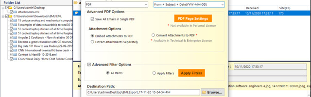 How to Import Email EML Files as PDF File?