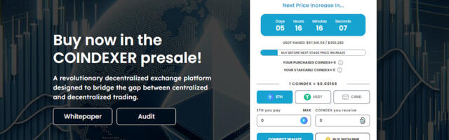 COINDEXER Presale Surpasses $50,000 Mark – Now Accepting Card Payments and BNB