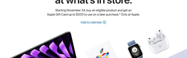 Apple's Black Friday Shopping Event to Offer Free Gift Cards on Select Products