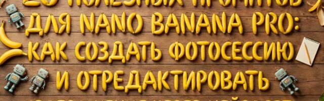 20 полезных промптов для Nano Banana Pro: как создать фотосессию и отредактировать изображение