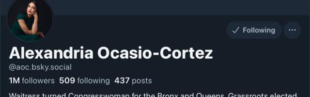 US representative Alexandria Ocasio-Cortez is the first Bluesky user with a million followers