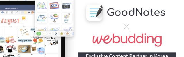 Korean startup WeBudding partners exclusively with the most popular free app Goodnotes 5 to provide Korean digital stationery content to users globally