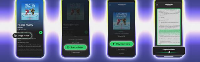 Spotify's Page Match seamlessly swaps between real books and audiobooks