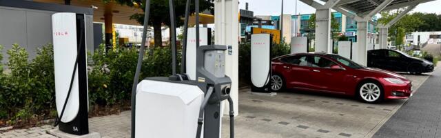 Tesla sucks! Handy vacuum cleaners have been spotted at some European Tesla Supercharger stalls