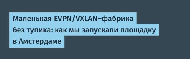 Маленькая EVPN/VXLAN-фабрика без тупика: как мы запускали площадку в Амстердаме