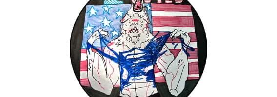 Internet picks “werewolf clawing off its own shirt” as new Michigan “I Voted” sticker